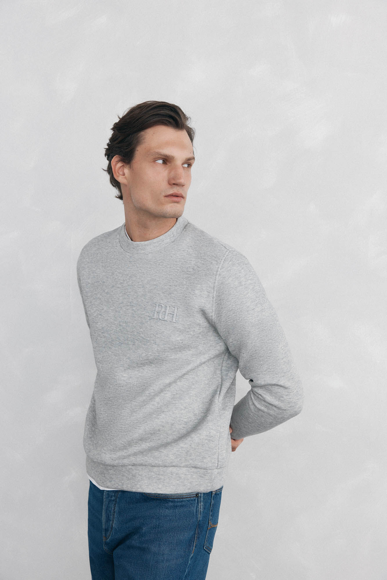 Pedro del Hierro Crew neck sweatshirt in technical fabric