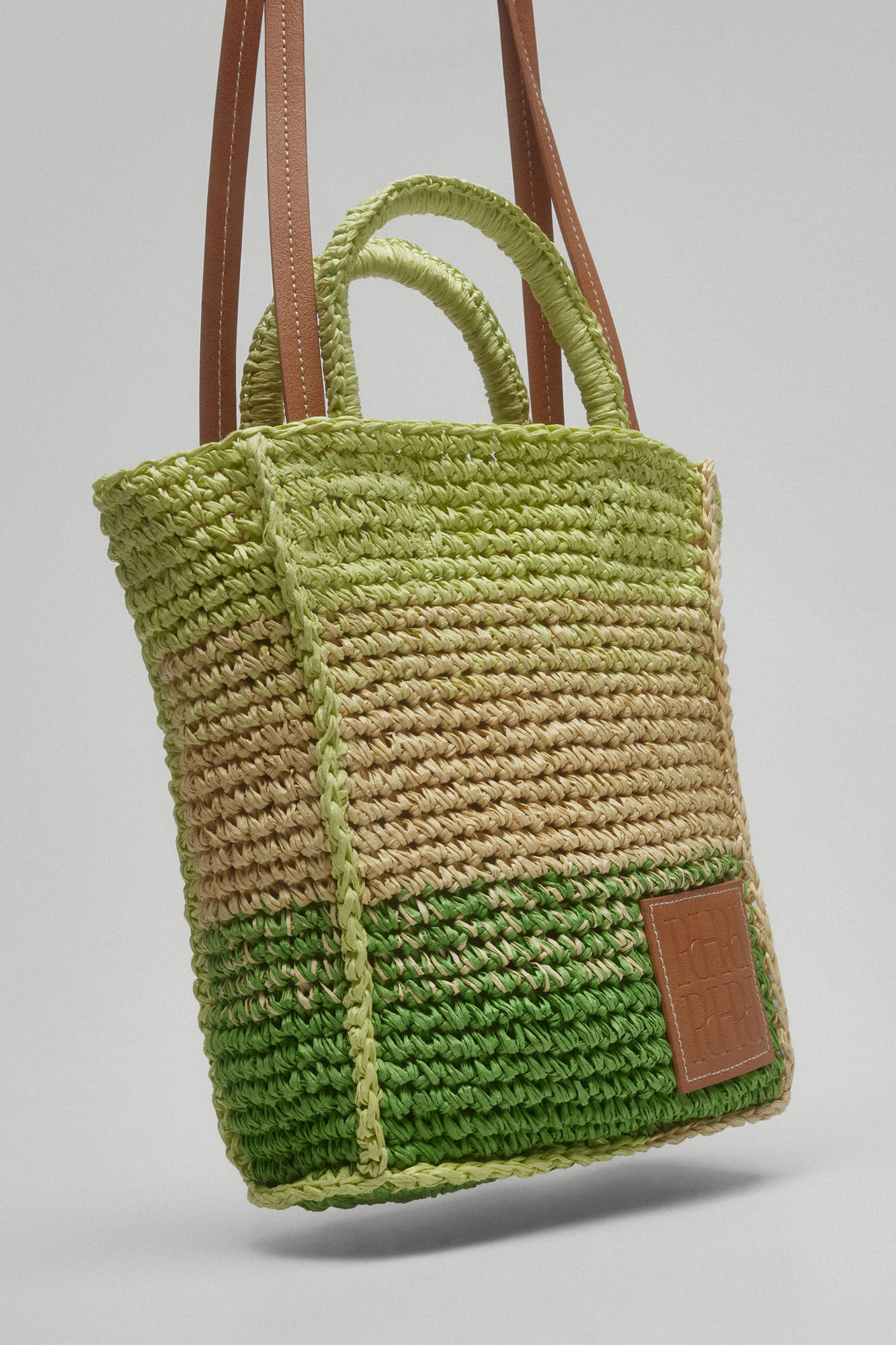 Pedro del Hierro Mini raffia tote bag Yellow