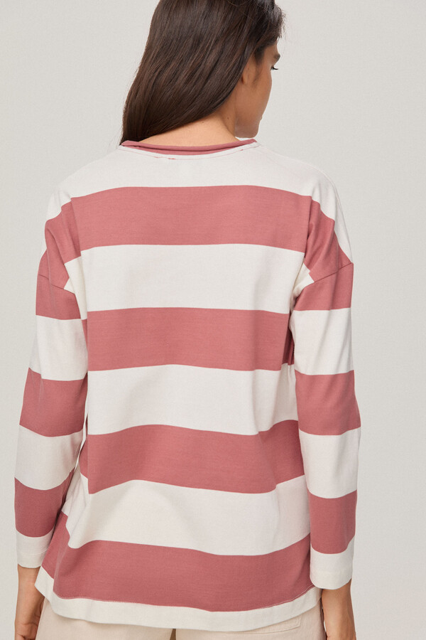 Pedro del Hierro Camiseta rayas manga larga Pink