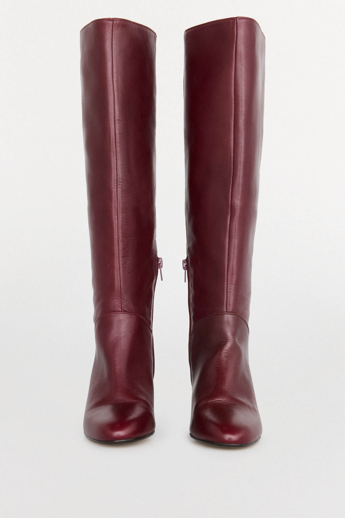Pedro del Hierro Botas alta de couro Bordeaux