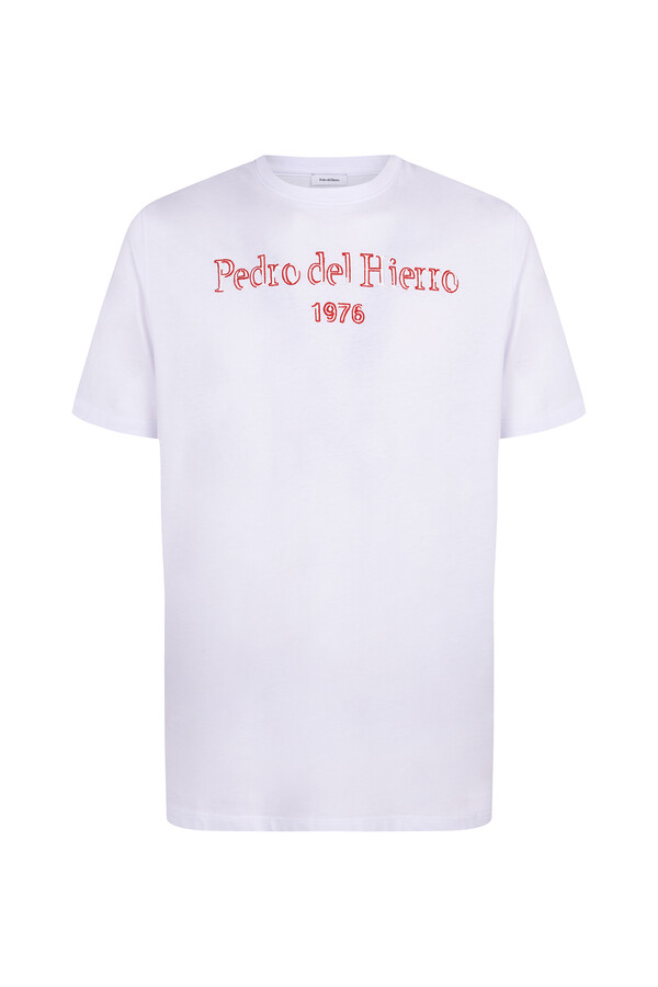 Pedro del Hierro Camiseta logo bordado Blanco