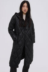 Pedro del Hierro Long parka with hood Black
