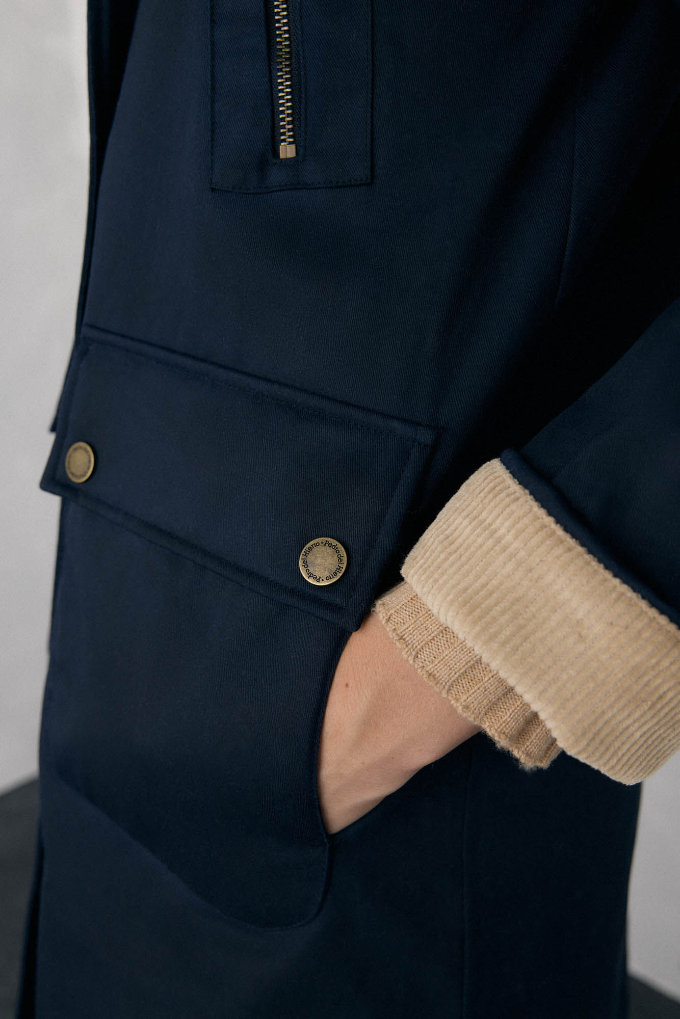 Pedro del Hierro Parka longa encerada Azul