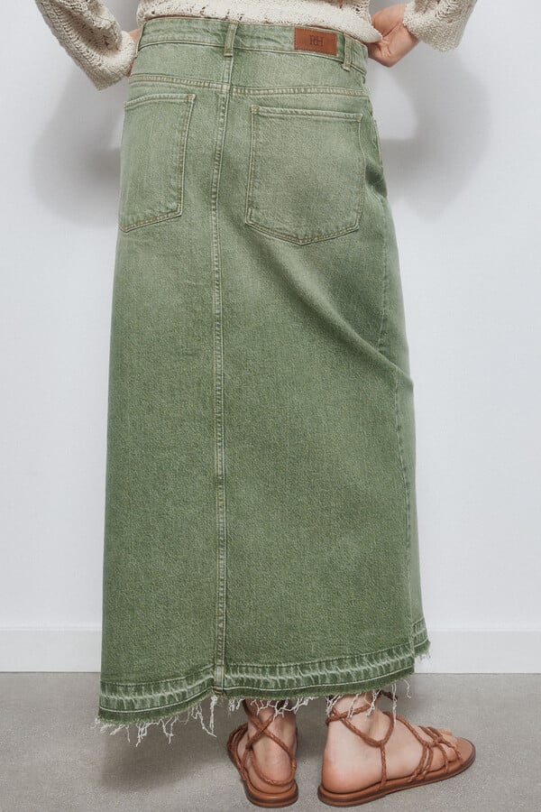 Pedro del Hierro Denim skirt, 5 pockets. Green