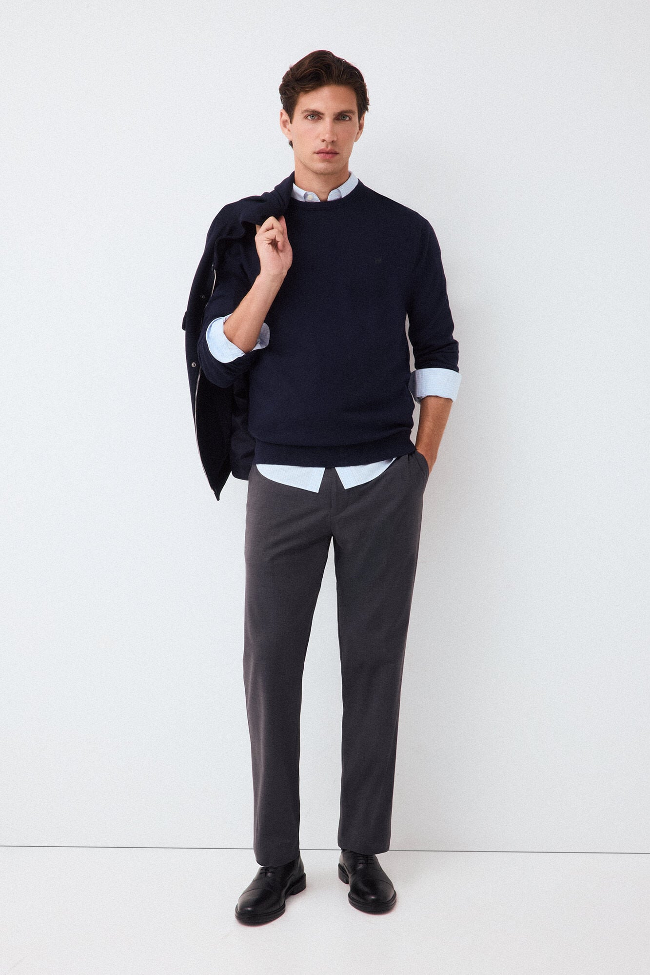 Pedro del Hierro Premium cotton silk cashmere knit jumper Blue
