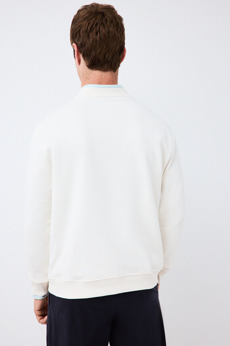 Pedro del Hierro Sudadera logo cuello caja Crudo
