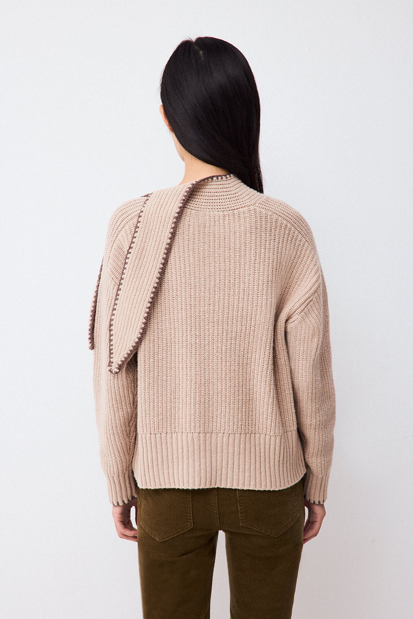 Pedro del Hierro Tie neck jumper Brown