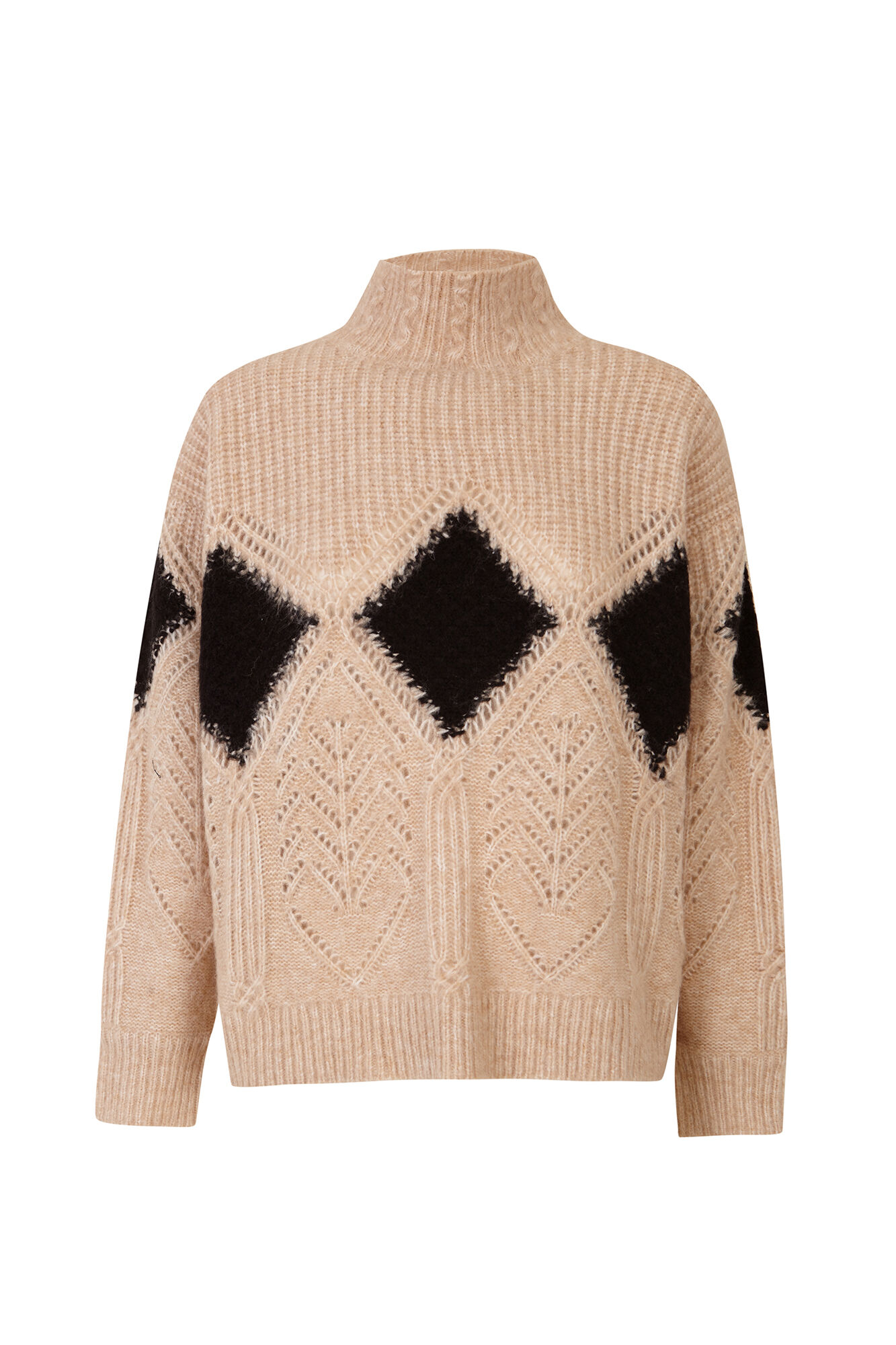 Pedro del Hierro Fantasy openwork diamond roll neck jumper