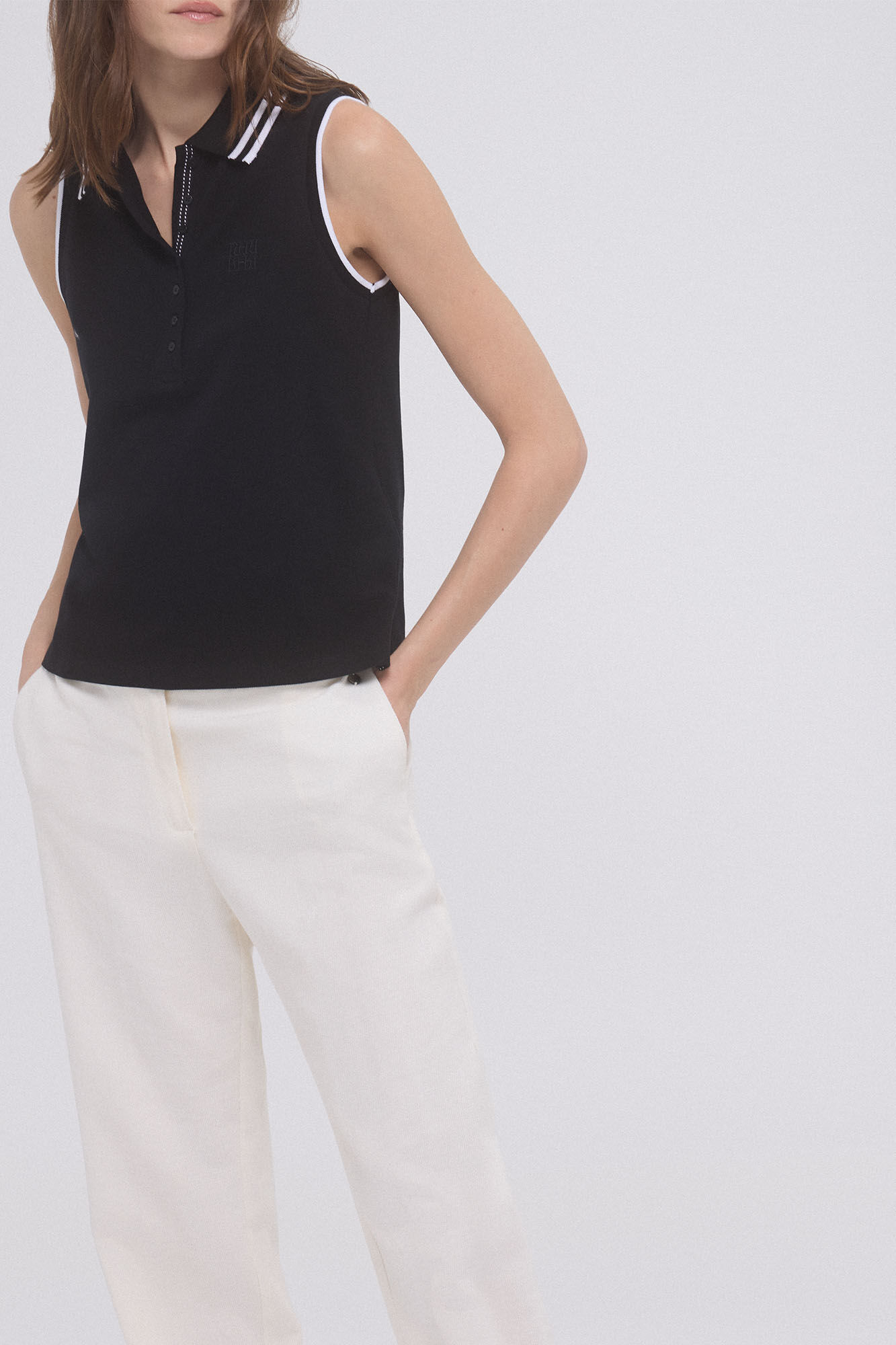 Pedro del Hierro Sleeveless polo shirt Black