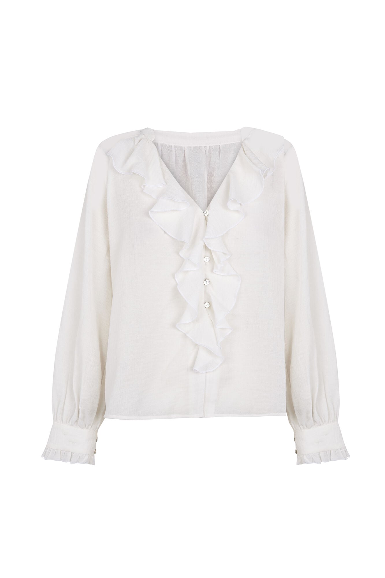 Pedro del Hierro Plain ruffle blouse White