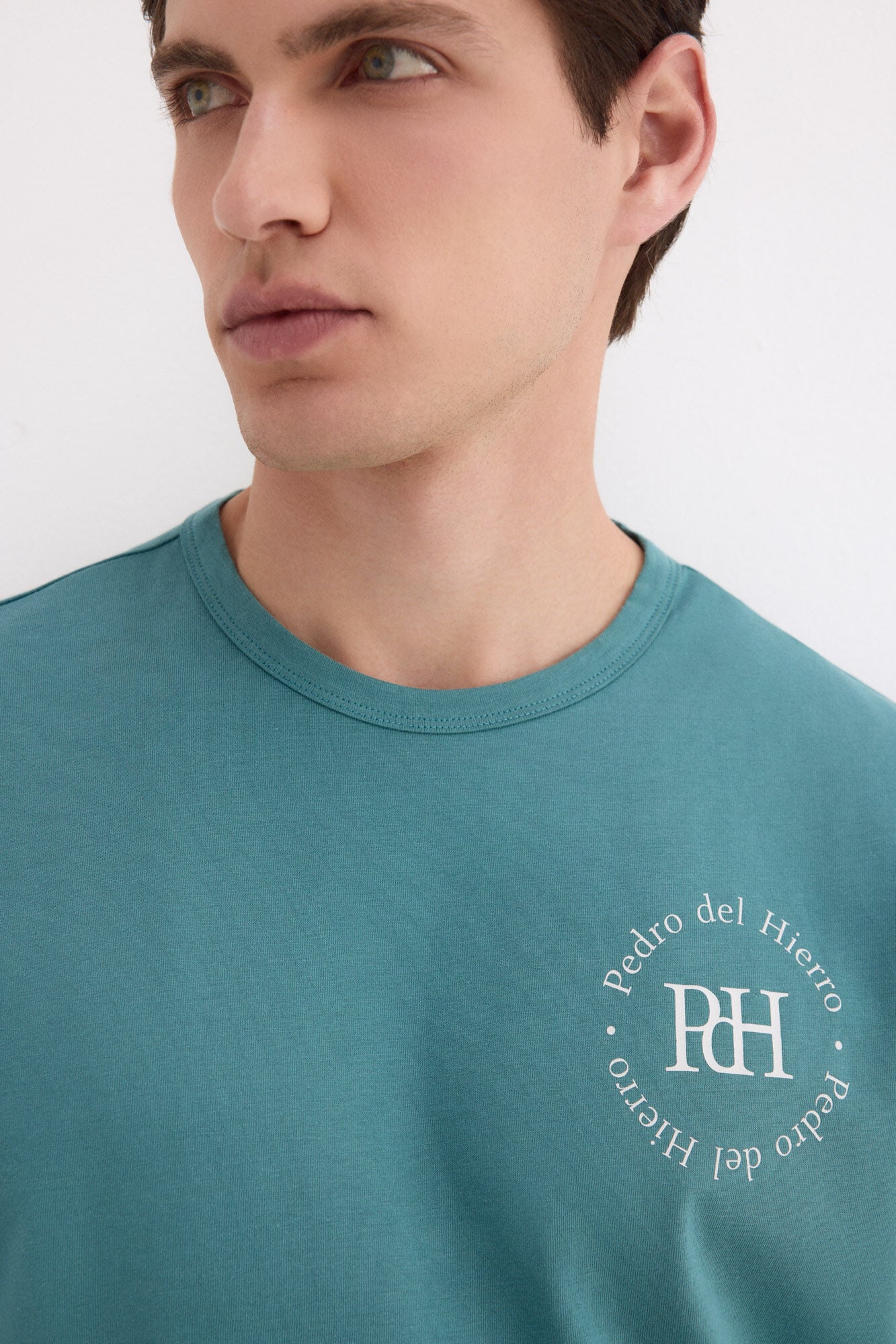 Pedro del Hierro Printed logo T-shirt Turquoise