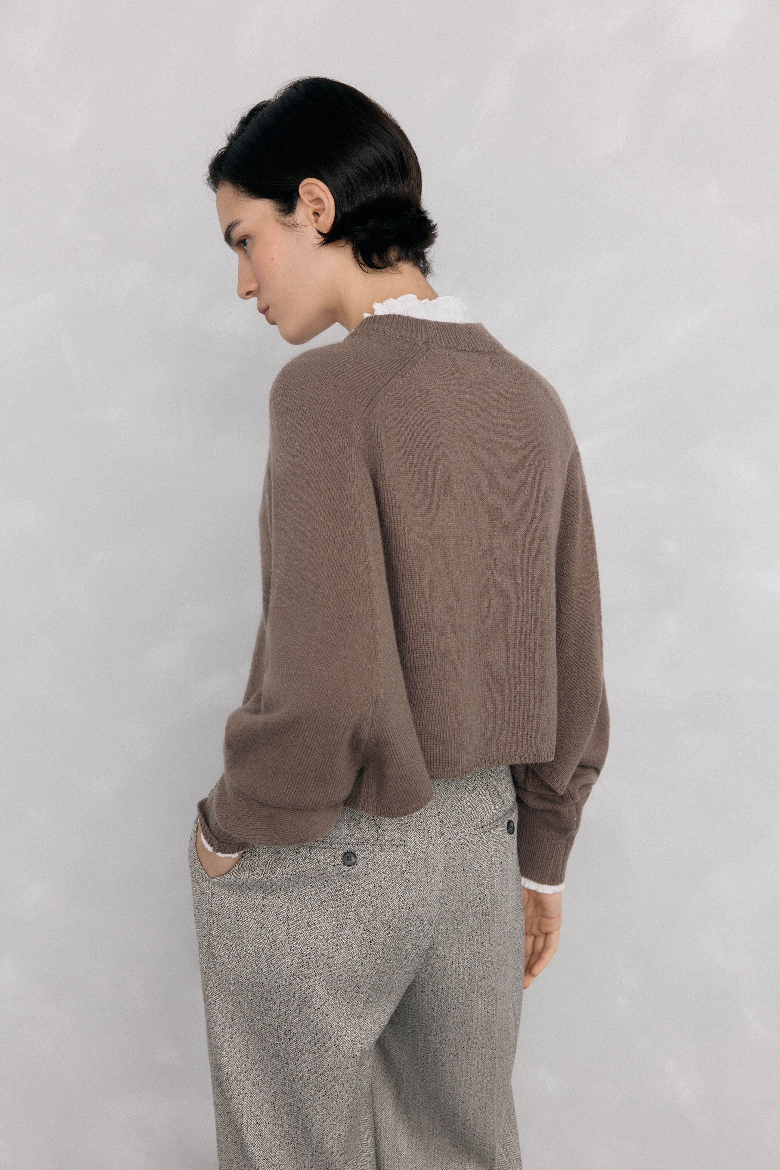 Pedro del Hierro Oversized cropped sweater Brown