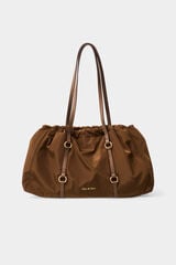 Pedro del Hierro Nylon double handle shopper bag Brown