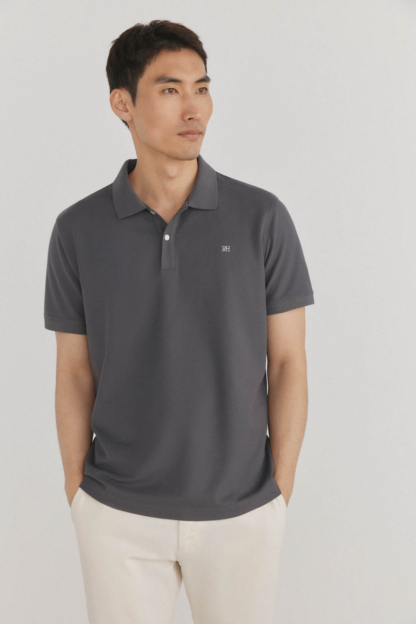 Pedro del Hierro Polo b&aacute;sico slim Gris