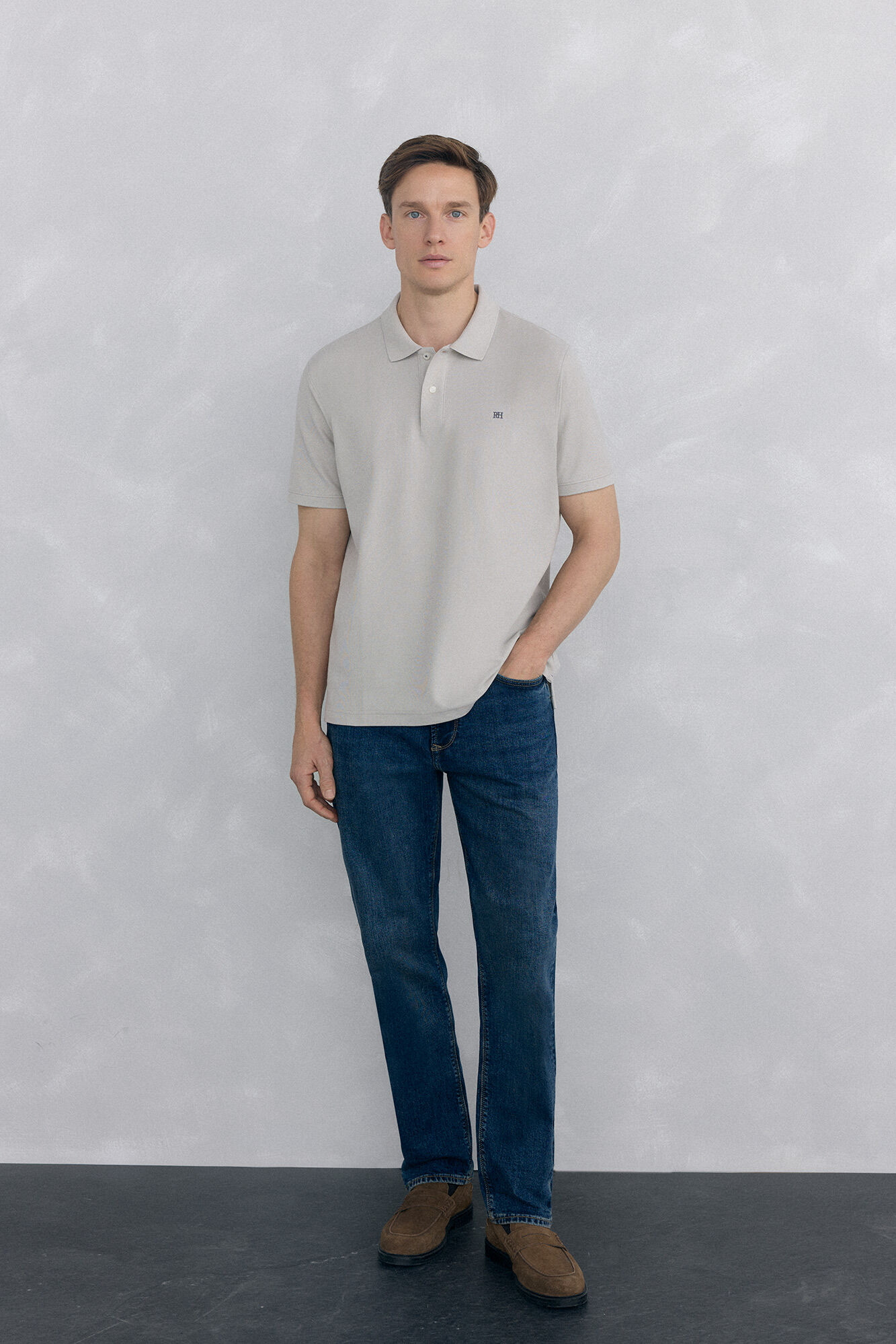Pedro del Hierro Basic piqu&eacute; polo shirt Grey