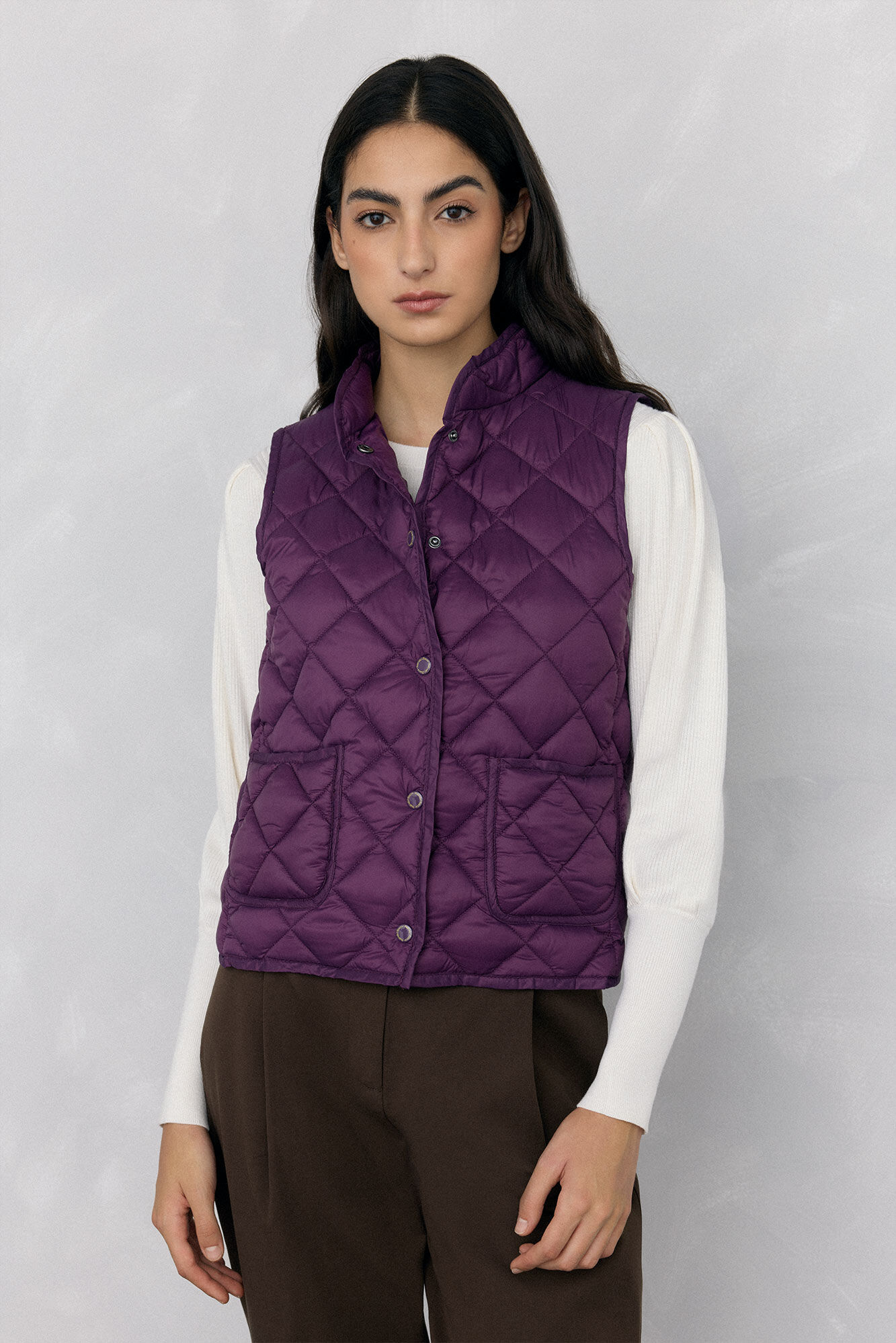 Pedro del Hierro Quilted gilet Purple