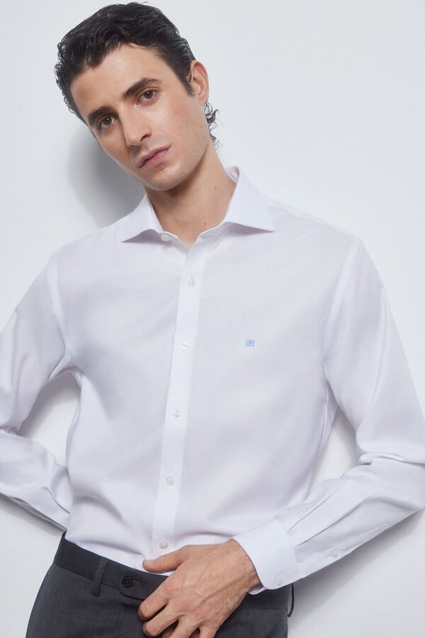 Pedro del Hierro Camisa vestir lisa non iron + antimanchas White