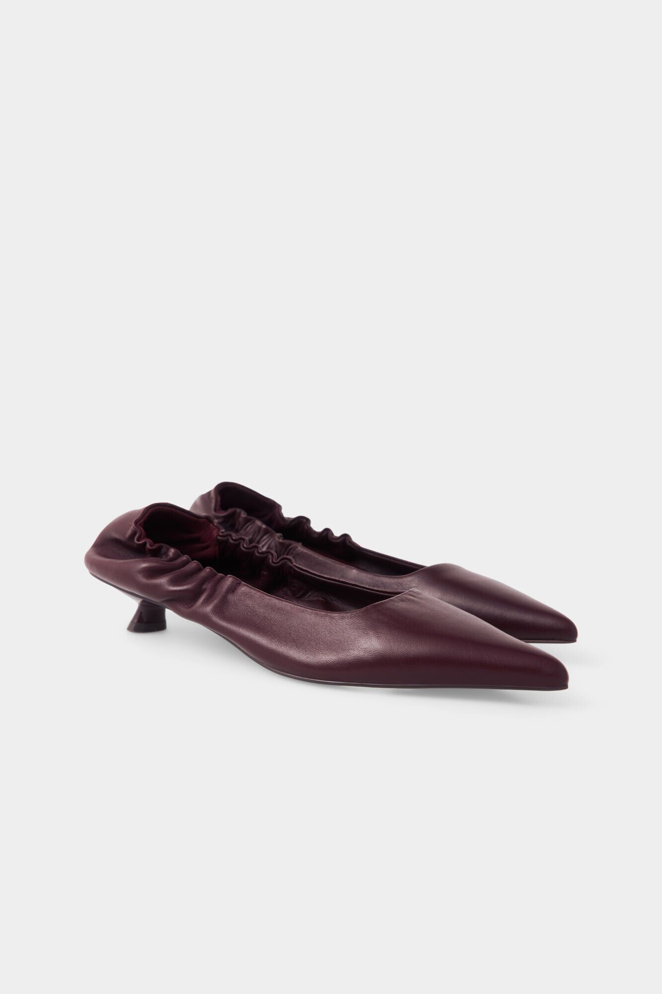 Pedro del Hierro Leather kitten heel Burgundy