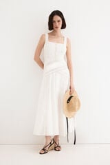 TFP by Tamara Falc&oacute; Embroidered straps dress Ecru