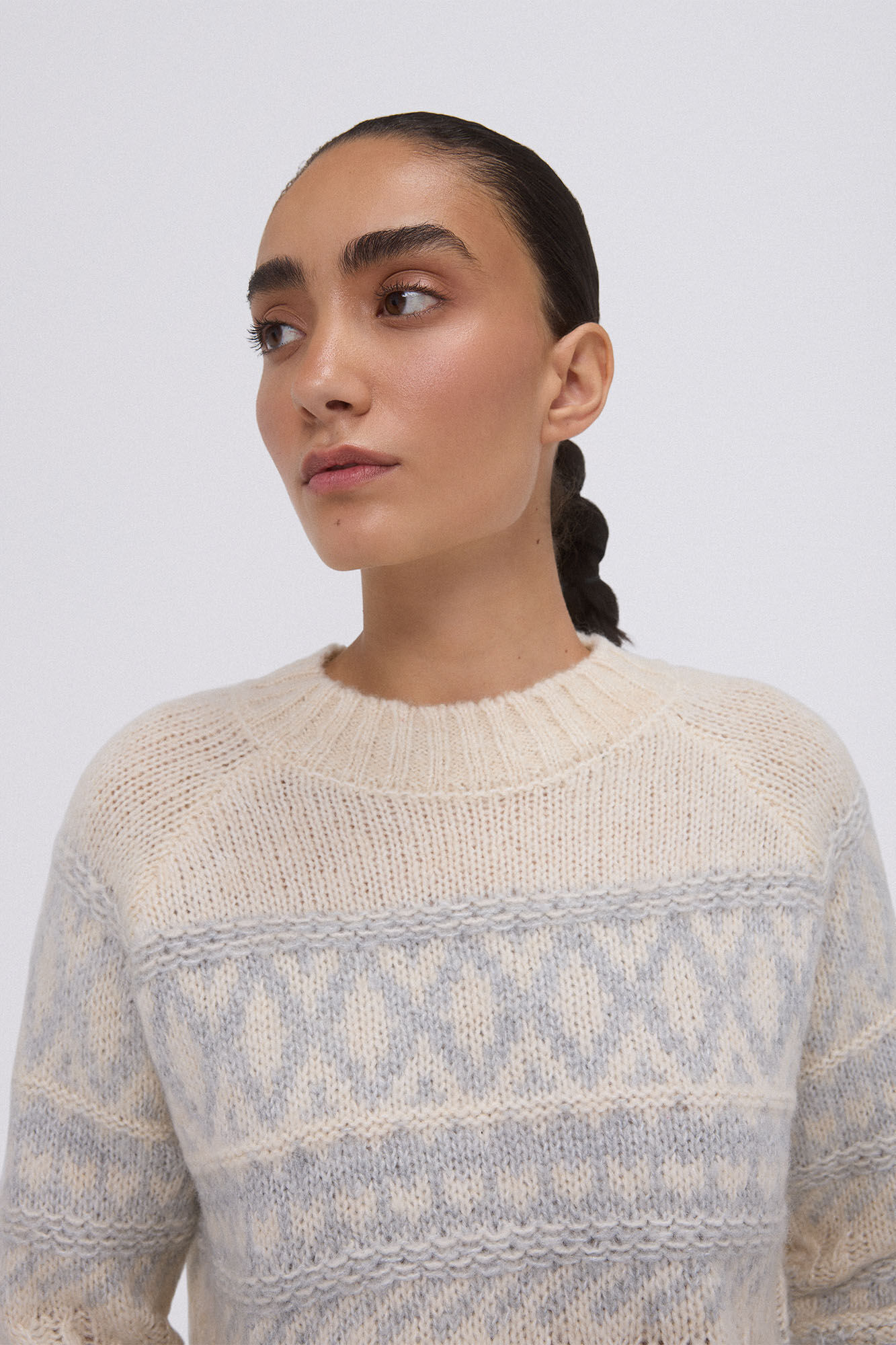 Pedro del Hierro Jersey jacquard bicolor Beige