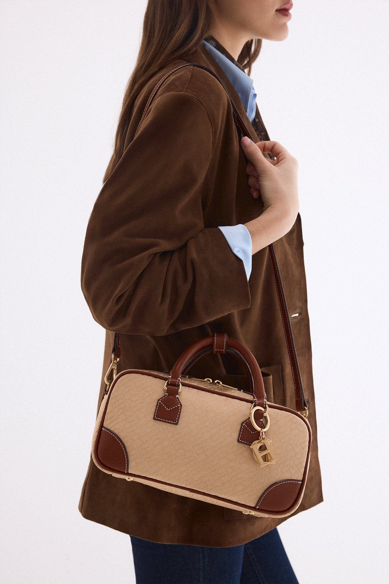 Pedro del Hierro Jacquard logo bowling bag