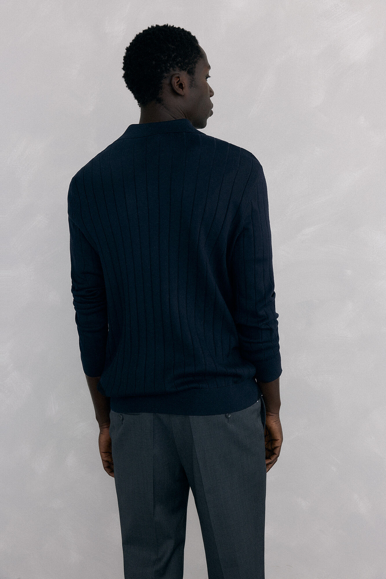 Pedro del Hierro Premium structured cotton silk cashmere jersey Black