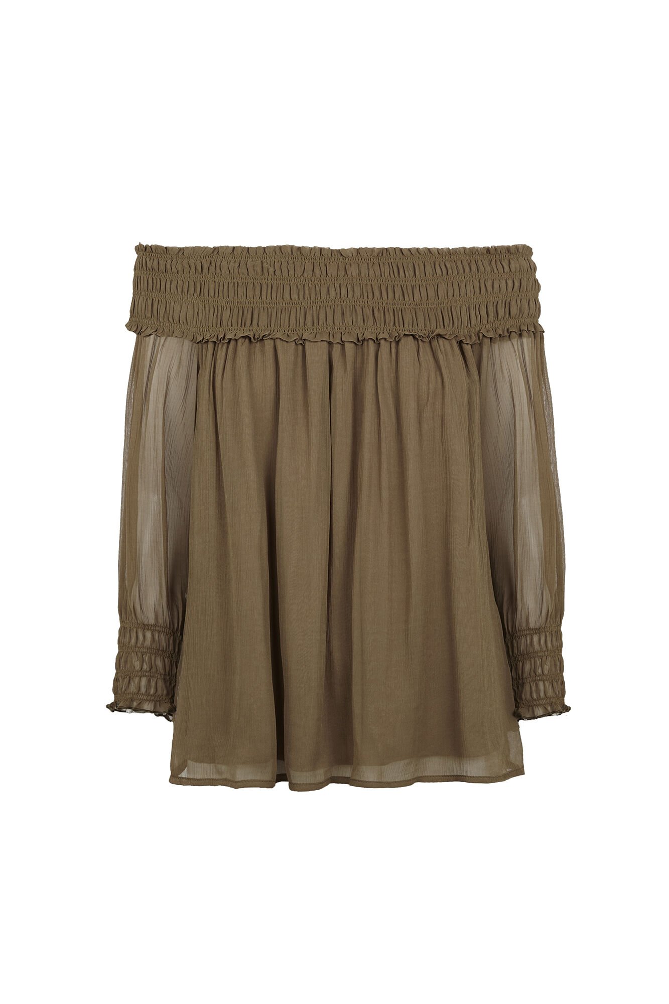 Pedro del Hierro Gummed chiffon blouse Green