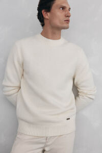 Pedro del Hierro Structured wool round neck sweater