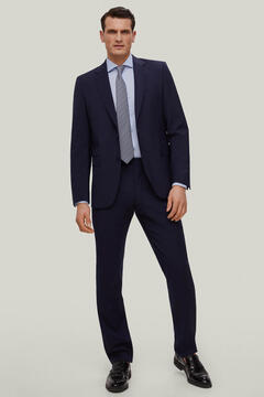 Pedro del Hierro Plain bi-stretch suit trousers Blue