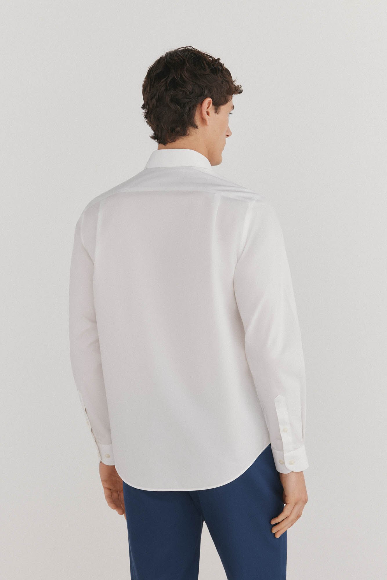 Pedro del Hierro Camisa social lisa que n&atilde;o pode ser passada a ferro + resistente a manchas Branco