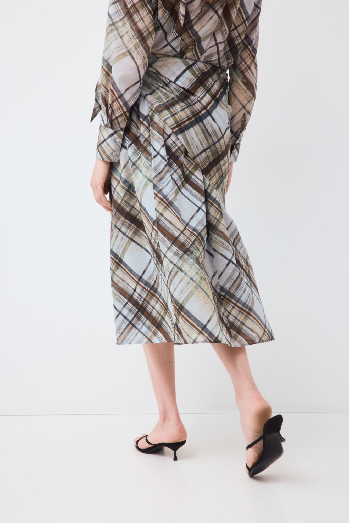 Pedro del Hierro Scarf flared skirt Blue
