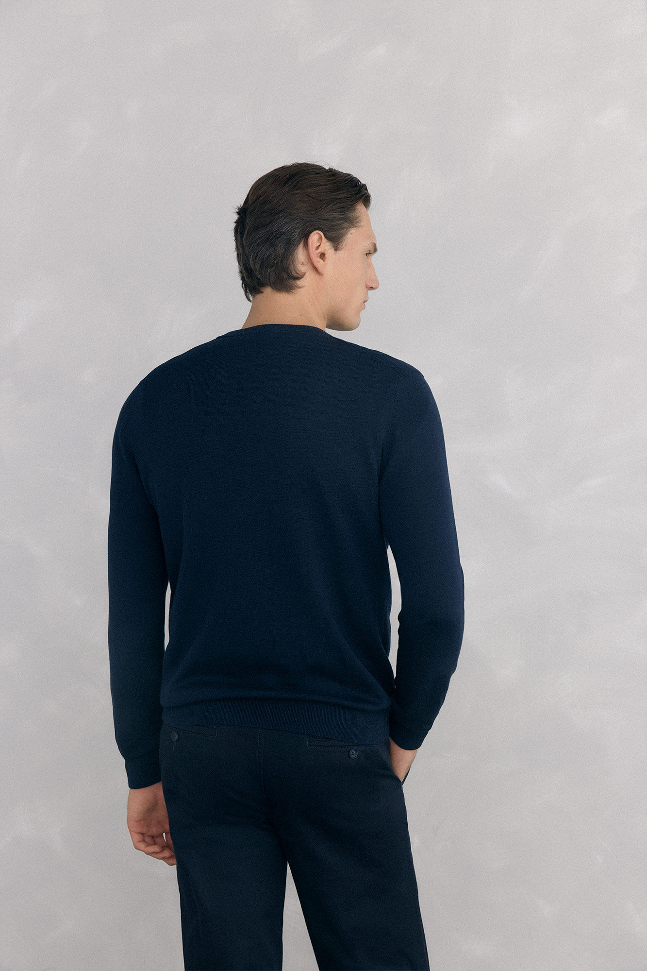 Pedro del Hierro Premium cotton jersey-knit crew neck jumper Blue