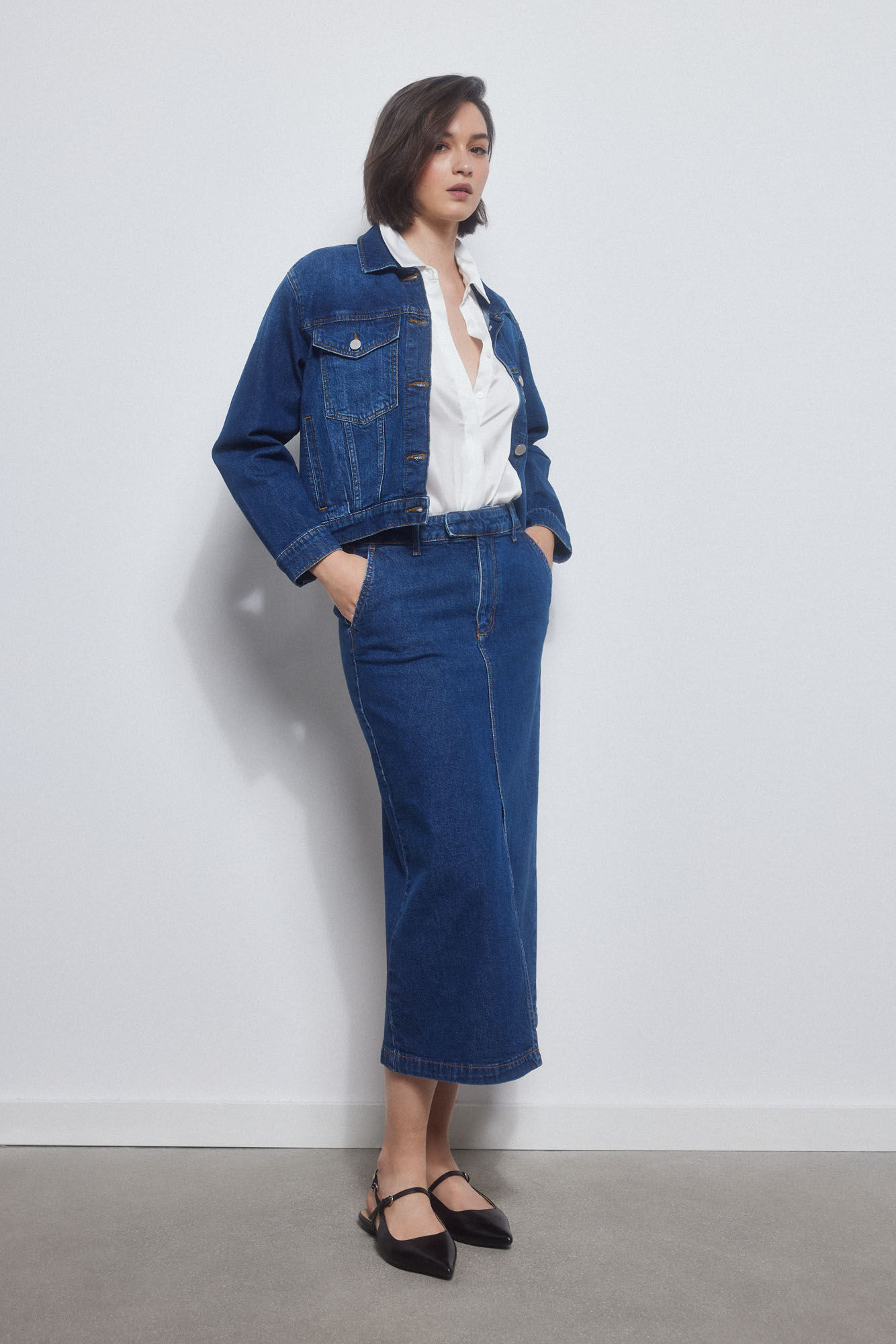 Pedro del Hierro Denim skirt Blue