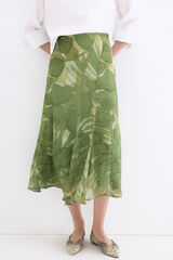 Pedro del Hierro Printed cut detail skirt Green