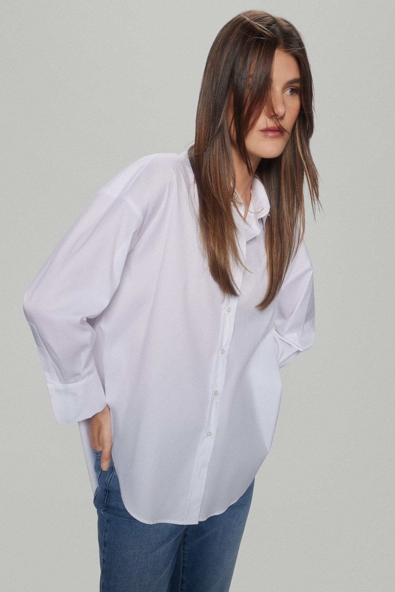 TFP by Tamara Falc&oacute; Poplin chain shirt White