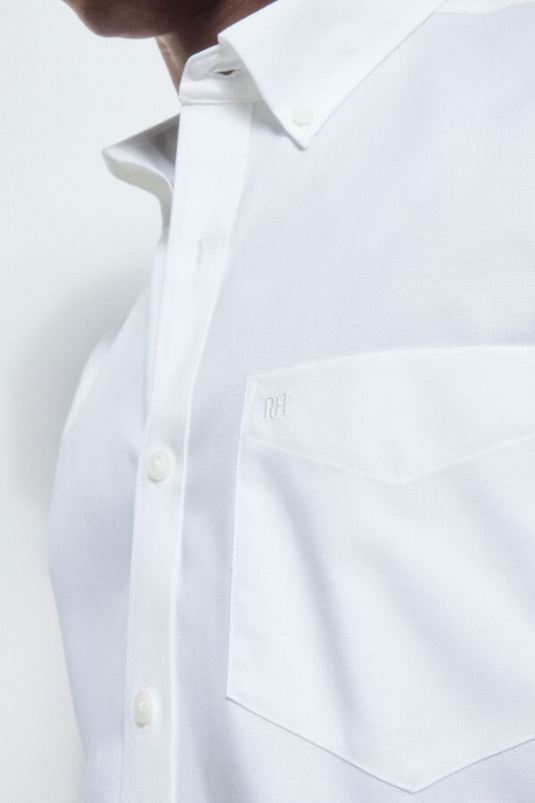 Pedro del Hierro Plain short-sleeved non-iron shirt White