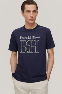 Pedro del Hierro Camiseta logo grande Blue