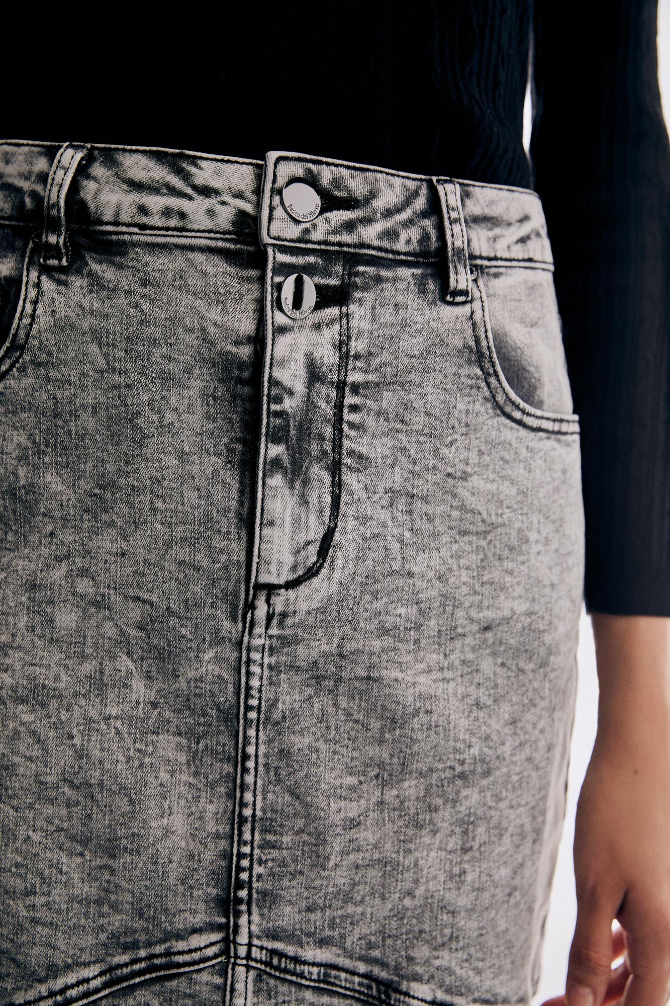 Pedro del Hierro Saia jeans Cizento