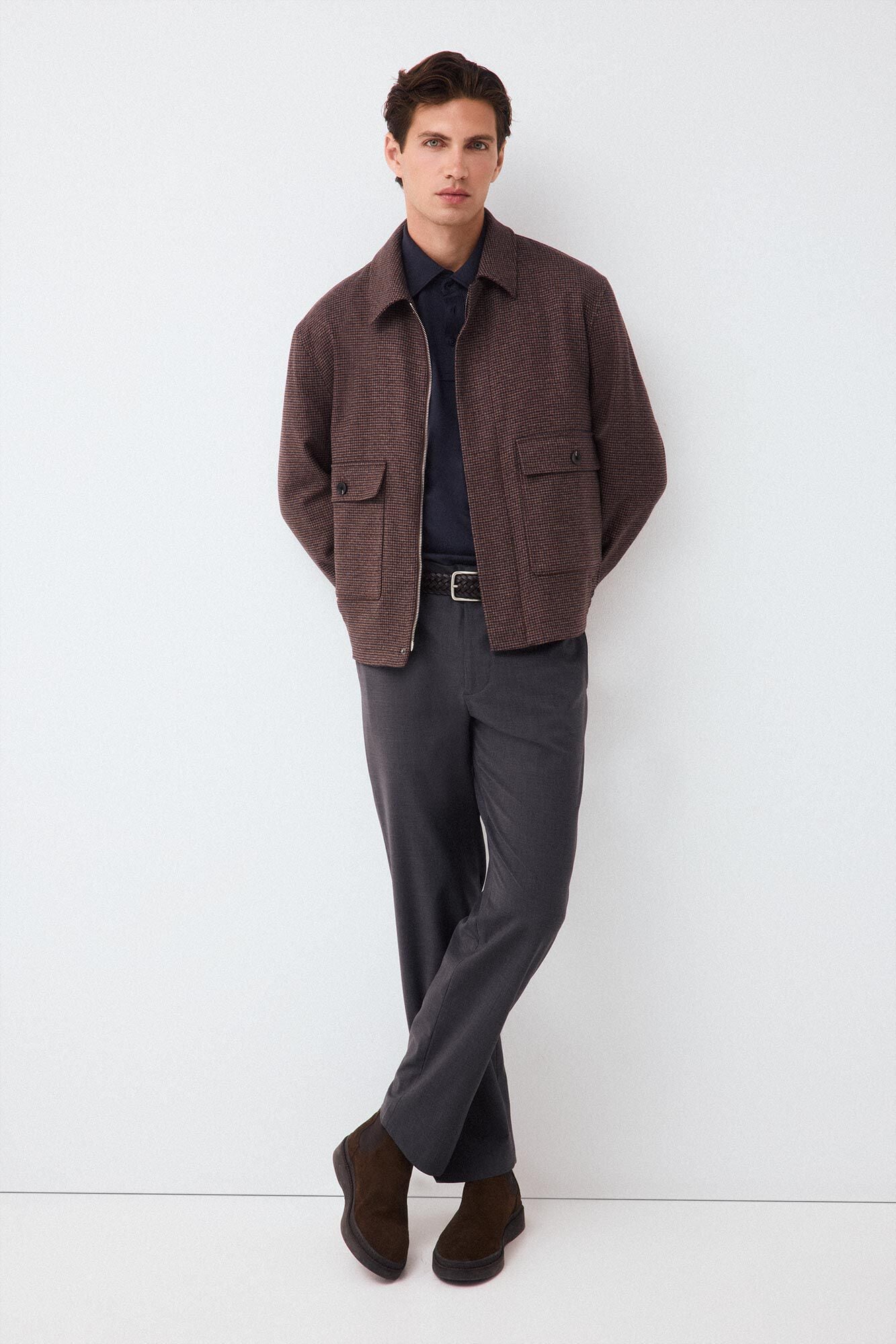 Pedro del Hierro Plaid jacket Brown