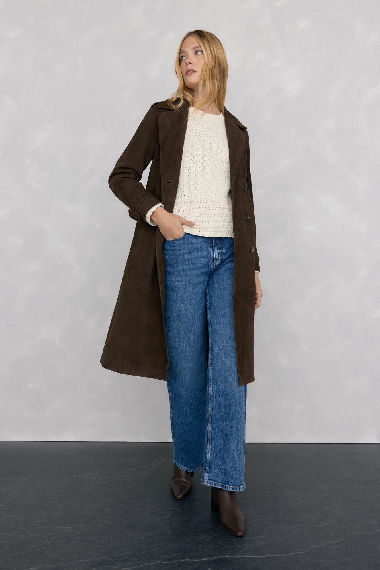 Pedro del Hierro Openwork fantasy sweater with flared sleeve Ecru