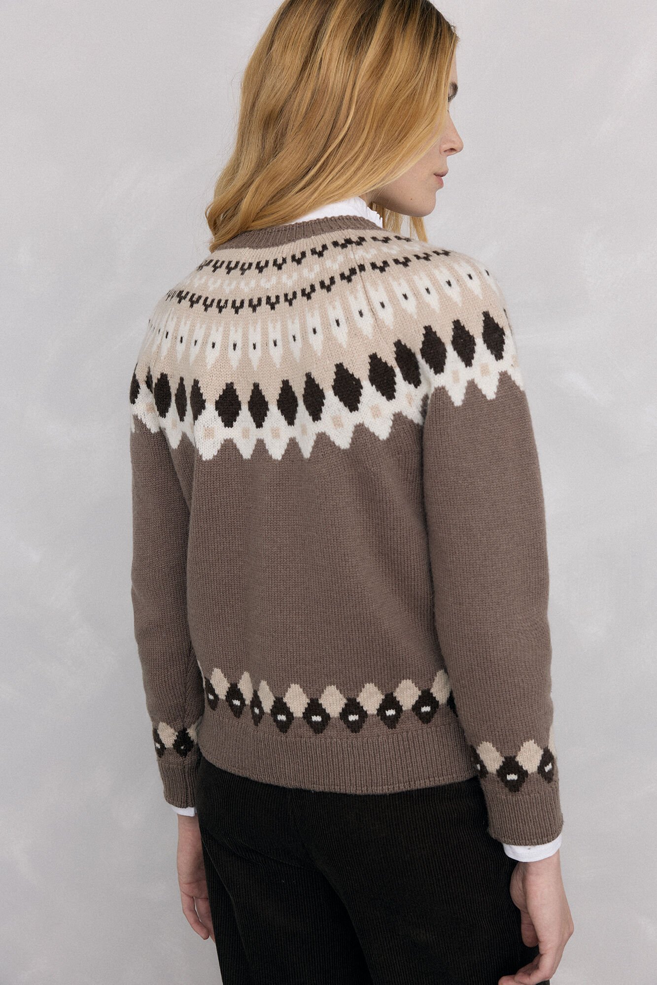 Pedro del Hierro Jaqueta jacquard grega Marrom