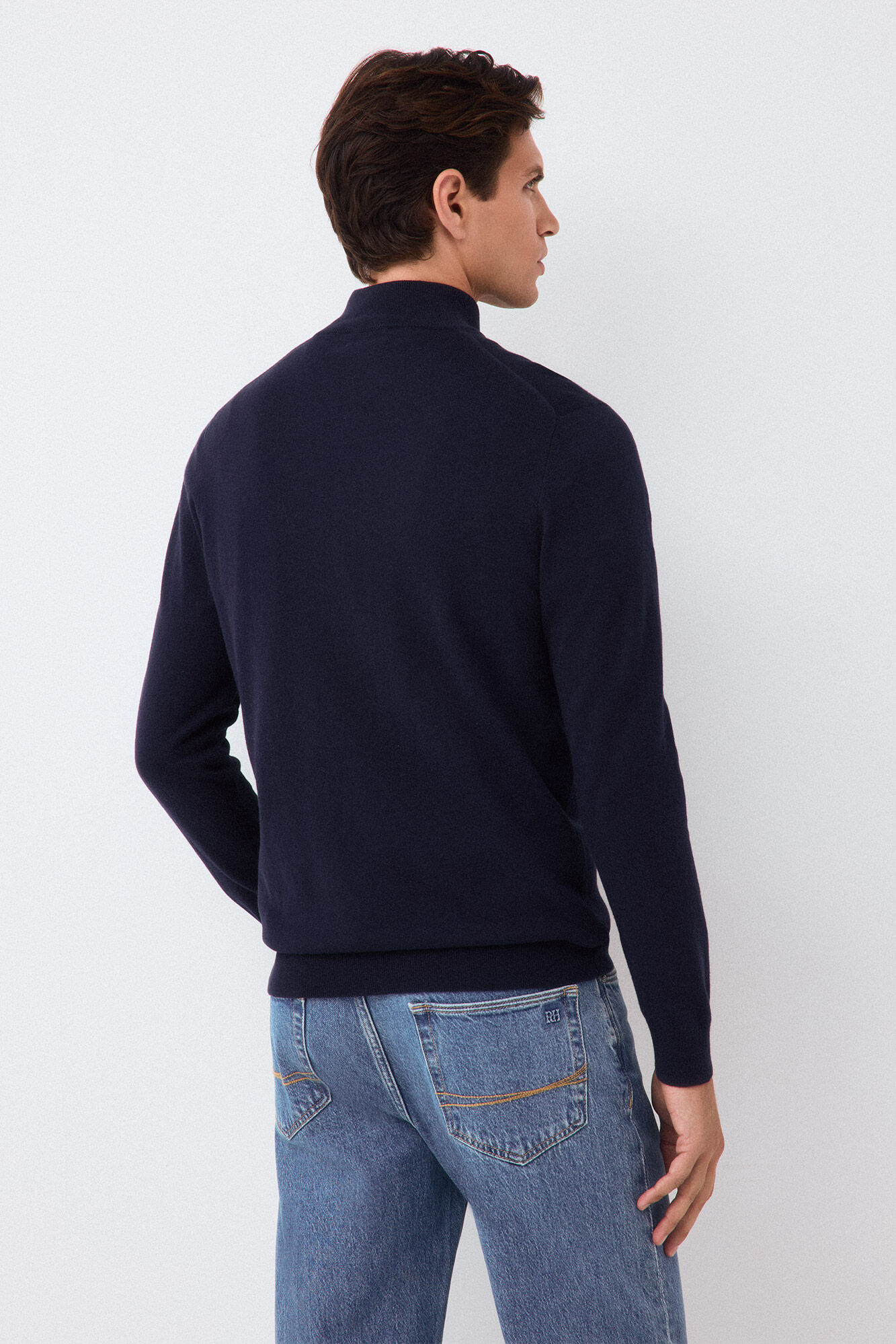 Pedro del Hierro Premium cotton silk cashmere knit jumper Blue