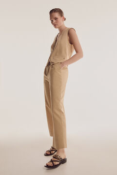 Pedro del Hierro Straight trousers with darts Brown