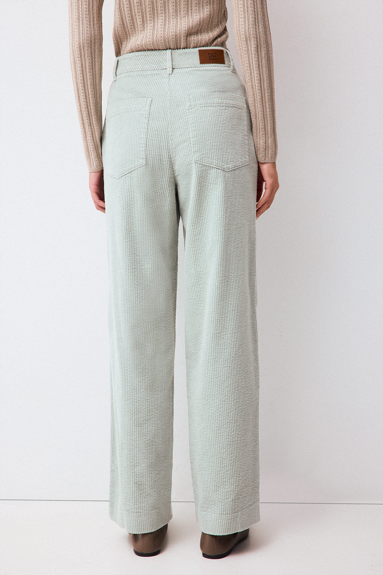 Pedro del Hierro Corduroy wide leg trousers Green