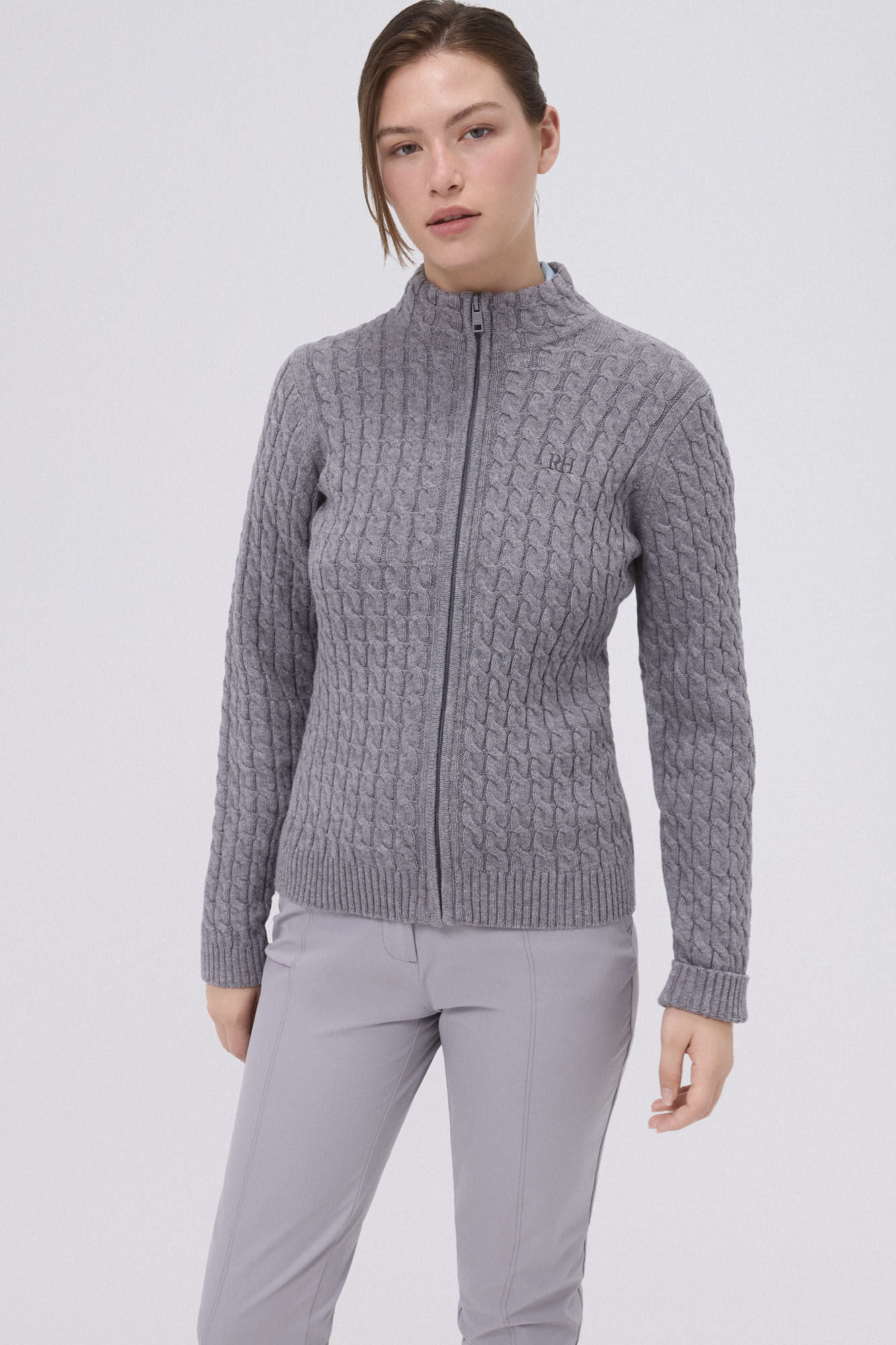 Pedro del Hierro Jaqueta de malha cinza golfe Azul