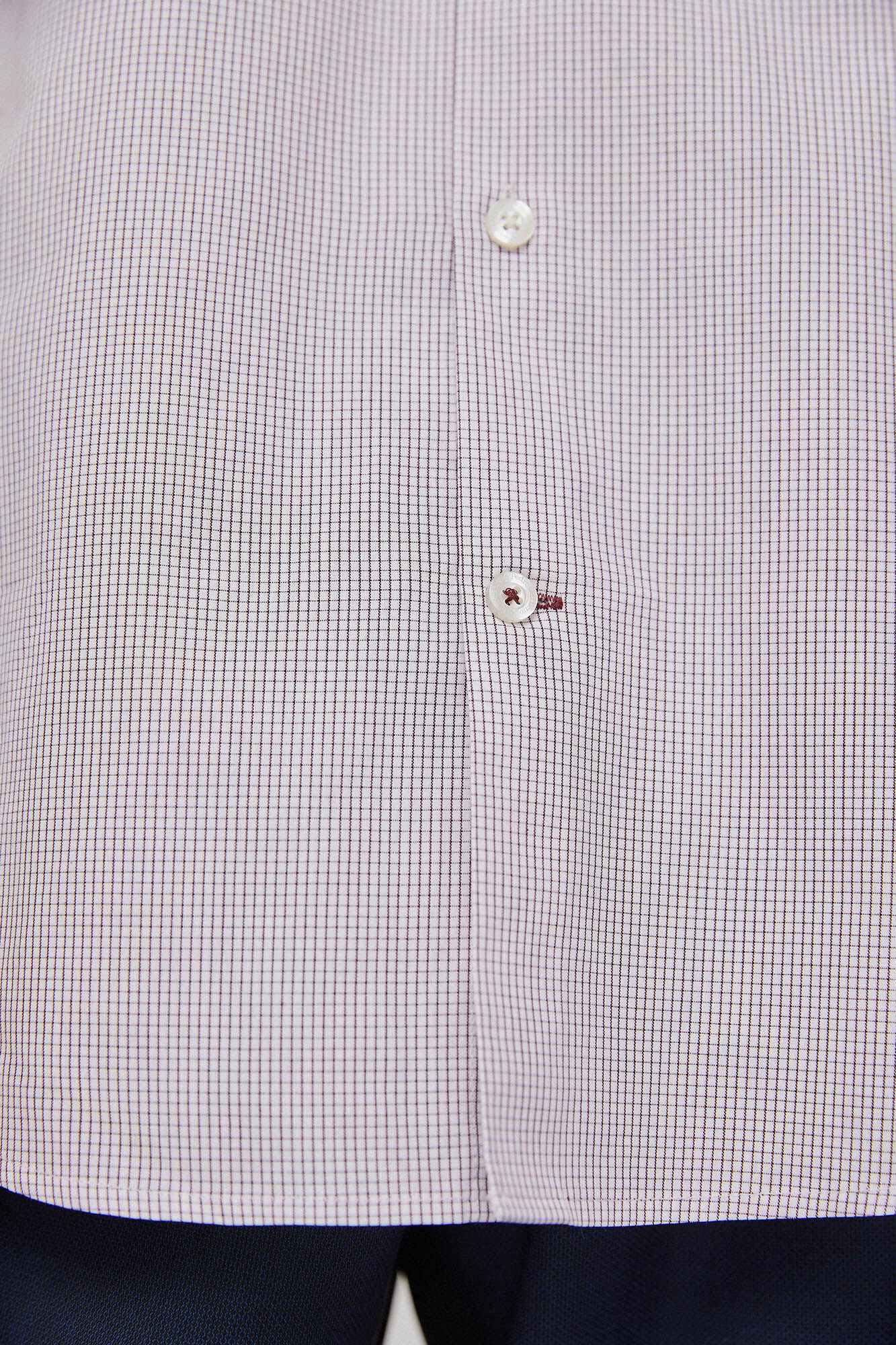 Pedro del Hierro Camisa vestir facil plancha y antimanchas cuadros regular fit Burdeos