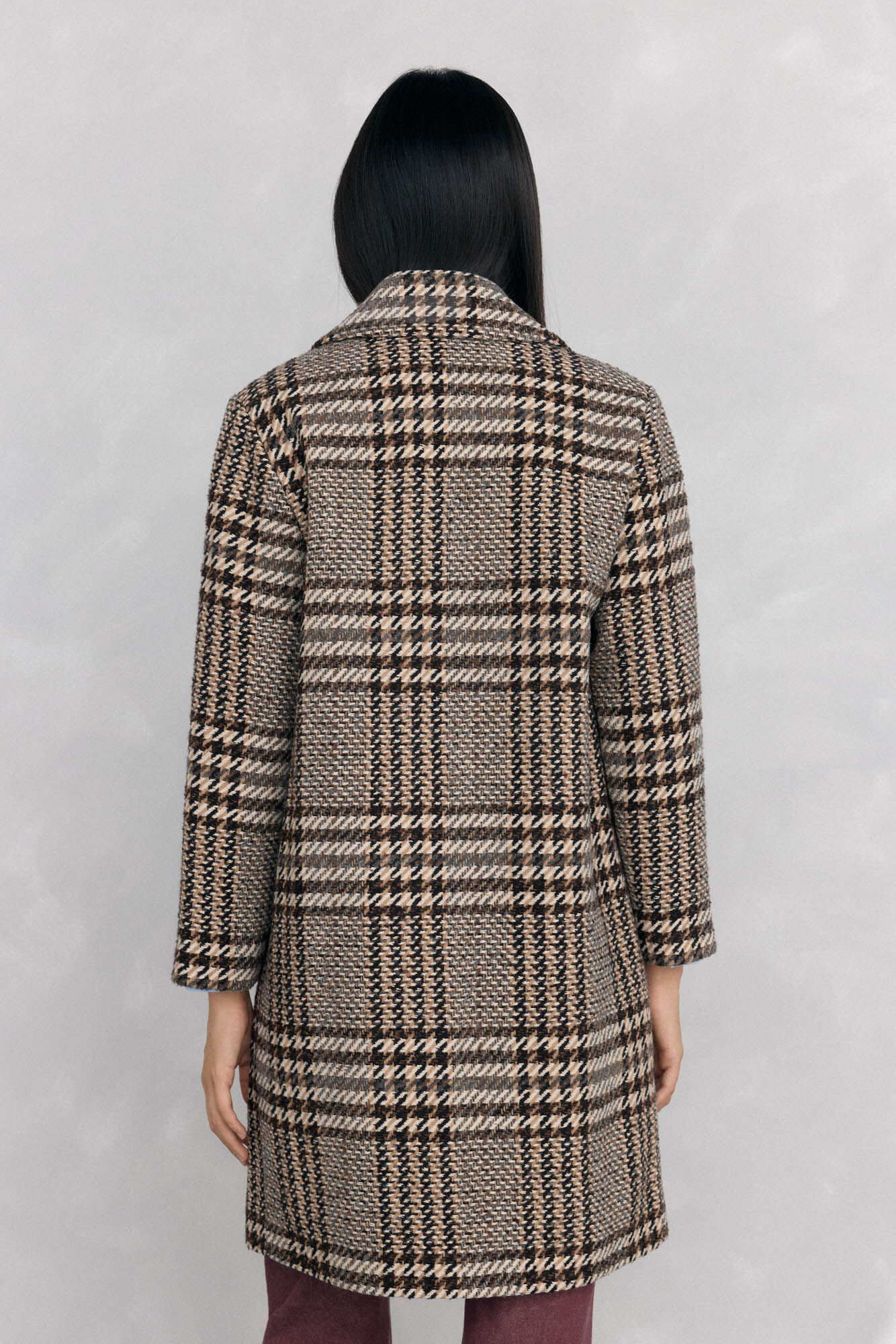 Pedro del Hierro Straight fabric coat Brown