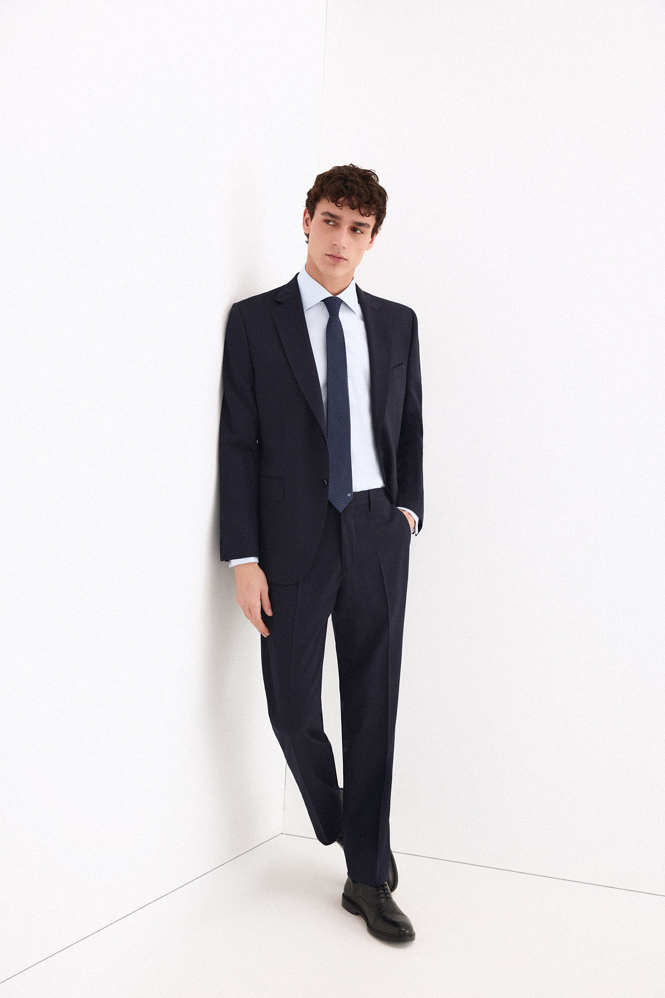 Pedro del Hierro Plain bi-stretch tailored trousers