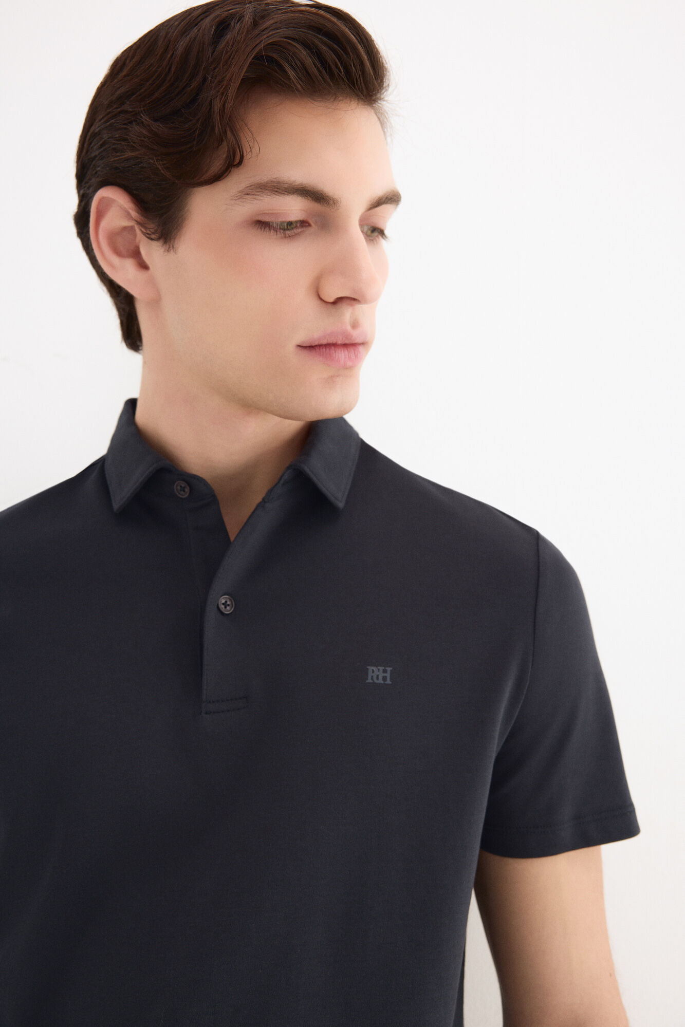 Pedro del Hierro Mercerized polo shirt Blue