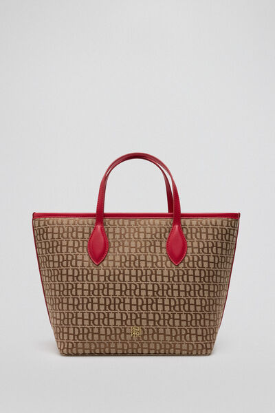 Pedro del Hierro Bolso mini shopper jacquard Marrón